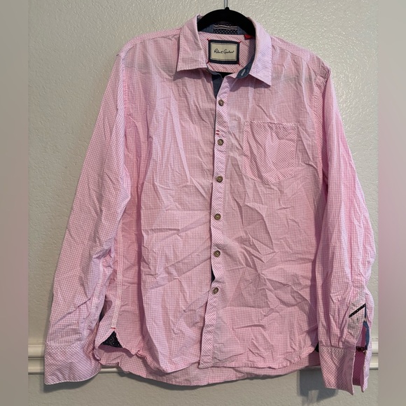 Robert Graham Men’s Long Sleeve Pink & White Button-Up Shirt Size Large - Picture 1 of 7